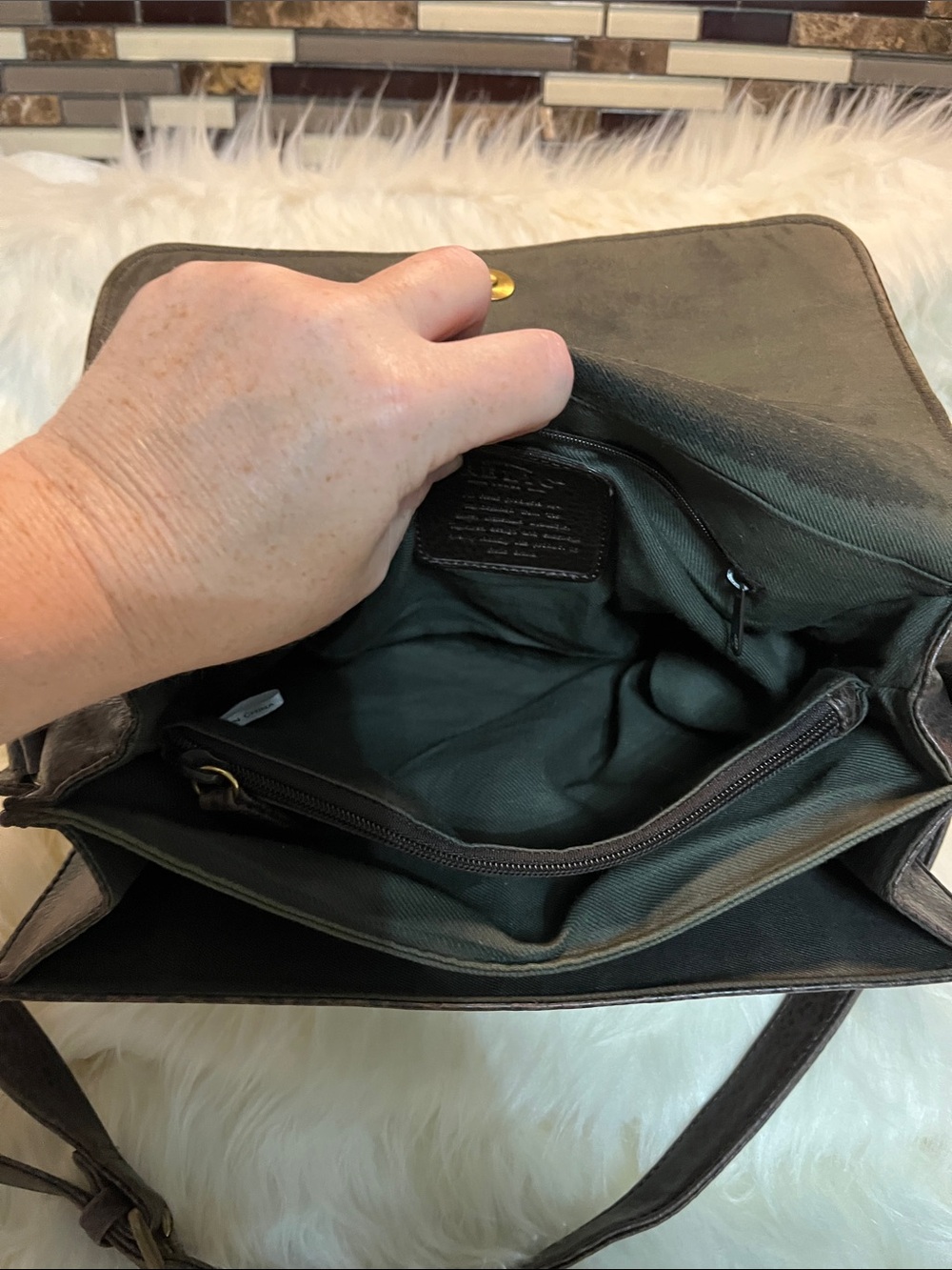 Relic Dark Brown Leather Pocket Crossbody - Picture 7 of 11